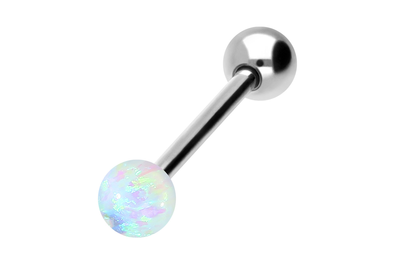 Titan Barbell Piercing SYNTHETISCHER OPAL + TITAN-KUGEL